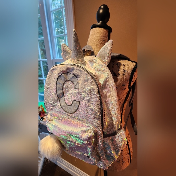NWOT Justice Shimmer Unicorn Backpack - Picture 2 of 7